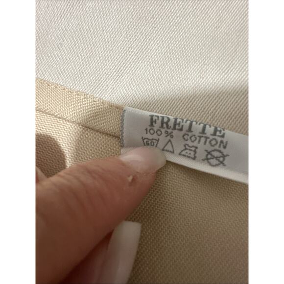 FRETTE 1860 SQUARE Ecru DAMASK Tablecloth Modern contemporary Bordered 60” ITALY - Picture 7 of 7